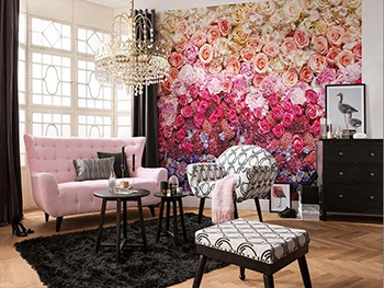 Fototapet floral roz, Komar Intense, dimensiuni 368x254 cm