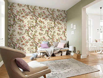 Fototapet floral clasic Heritage, Komar, bej, 400x280 cm