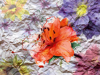 Fototapet floral Lily, AGDesign, multicolor, 360x270 cm