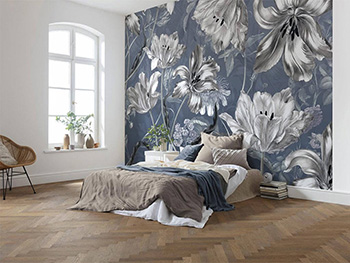 Fototapet floral Merian Blue, Komar, vlies, 350x250 cm