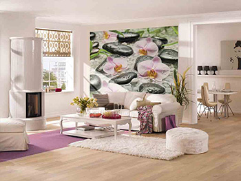 Fototapet floral Wellness, Komar, imprimeu orhidee, multicolor, 254 x 184 cm