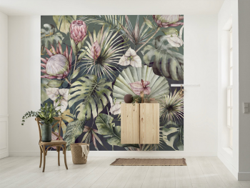 Fototapet floral, Komar Monsterawelt, decor cu plante exotice, 300x280 cm