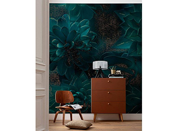 Fototapet floral 3D Ombres, Komar, verde, 400x280 cm