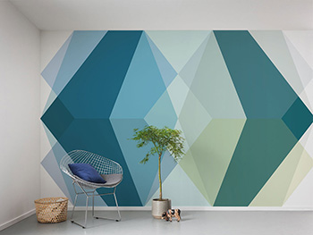 Fototapet Gem Stone Kite, Komar, model geometric, albastru, 400x250 cm