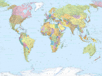 Fototapet Harta lumii, Komar, multicolor, 368 x 248 cm