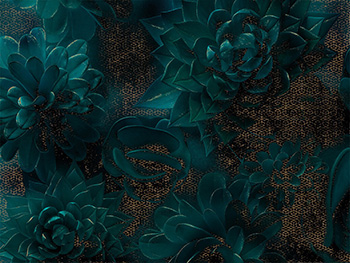 Fototapet floral 3D Ombres, Komar, verde, 400x280 cm