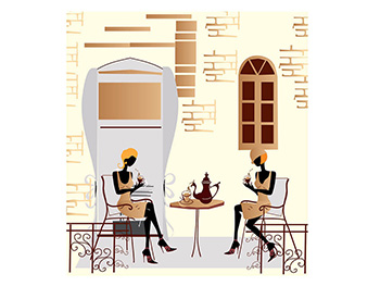 Fototapet bucătărie Street Coffee, Dimex, imprimeu grafic, maro, 225x250 cm fototapet-modern-street-coffee-8085