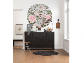 Fototapet rotund Daphne, Komar, model floral pastel, autoadeziv, 125 cm diametru