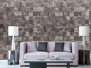 Fototapet Tile Wall, Dimex, piatră gri, 375x250 cm
