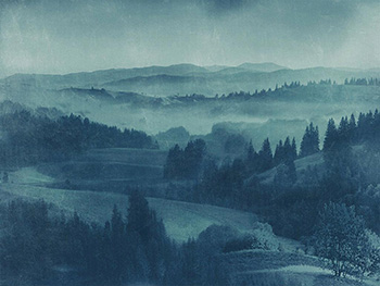 Fototapet peisaj Twilight, Komar, albastru, 400x250 cm
