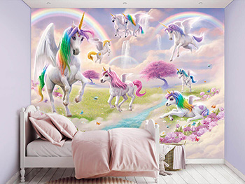 Fototapet Unicorni, Walltastic, multicolor, 305x244 cm