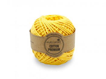 Sfoară bumbac galbenă, Maccaroni Cotton Premium, fir de 2mm grosime, 100gr