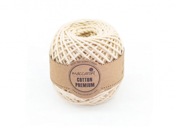 Sfoară bumbac ivoire, Maccaroni Cotton Premium, fir de 2mm grosime, 100gr