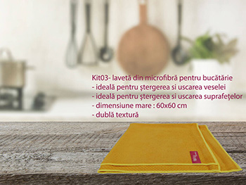 Lavetă microfibră, Folina Cleaning, pentru ştergerea şi uscarea suprafeţelor, 60x60 cm laveta-microfibra-folina-cleaning-galbena-40-40-cm-8212