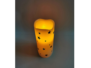 Lumânare LED cu steluţe argintii, 15 cm înălţime