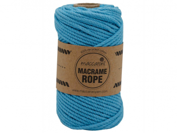 Macrame Rope, fire răsucite de 4 mm, albastru deschis