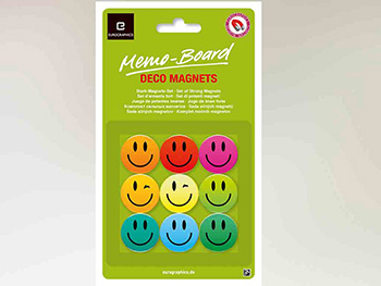 Magneţi decorativi Smiley, Eurographics, multicolor, set 9 bucăți