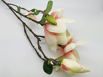 Magnolie artificială crem-roz, 80 cm înălţime