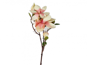 Magnolie artificială crem-roz, 80 cm înălţime