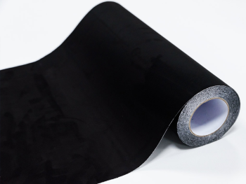 Material autoadeziv imitaţie piele întoarsă neagră, rolă de 50x200cm