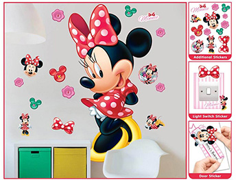 Mega Sticker Disney Minnie Mouse, Walltastic, 120 cm înălţime