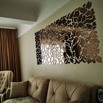 Oglindă decorativă Flower Blossom, Folina, culoare bronz, dimensiune oglindă 200x93 cm