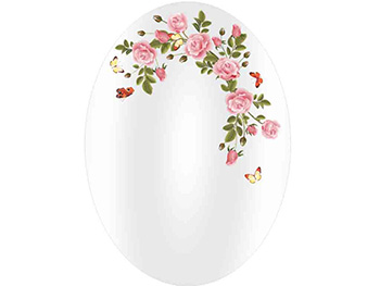 Oglindă decorativă Rosa, Folina, oglindă acrilică argintie, ovală, 50 cm