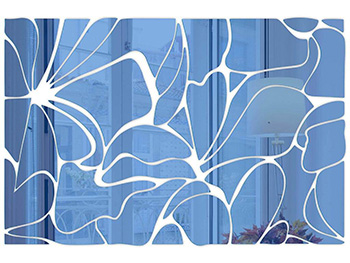 Oglindă decorativă Zora, Folina, decoraţiune perete din oglindă acrilică albastră, 120x80 cm