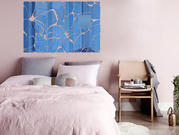 Oglindă decorativă Zora, Folina, decoraţiune perete din oglindă acrilică albastră, 120x80 cm