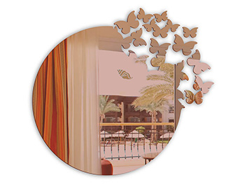 Oglindă decorativă Butterfly Rise, Folina, din oglindă acrilică bronz, dimensiune oglindă 50 cm