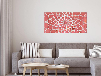 Oglindă decorativă roşie Carla, decoraţiune perete din oglindă acrilică roşie,100x50 cm