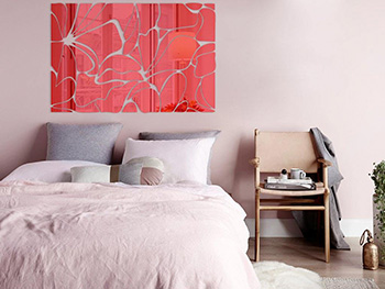 Oglindă decorativă Zora, Folina, decoratiune pentru perete din oglinda acrilica rosie, 120x80 cm