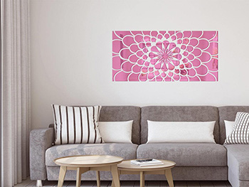 Oglindă decorativă roz Carla, decoraţiune perete din oglindă acrilică roz,100x50 cm