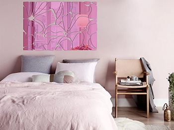 Oglindă decorativă Zora, Folina, culoare roz, dimensiune oglindă 120x80 cm