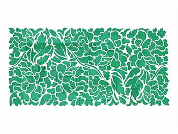 Oglindă decorativă Flower Blossom, Folina, decoraţiune perete, verde, 200x93 cm