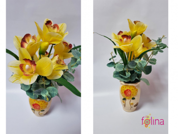 orhidee-galbena-floare-artificiala-in-vas-ceramic-8939
