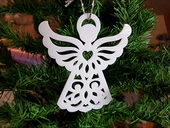 Ornament alb Ingeraş - set 11 bucăţi