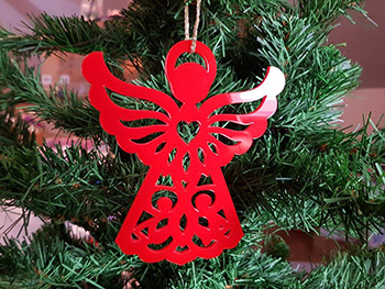 Ornament roşu Îngeraş - set 11 bucăţi
