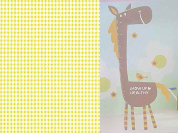 Pachet promo cameră copii - sticker metru şi autocolant galben