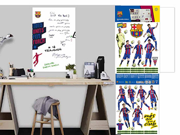 Pachet promo FC Barcelona - sticker fotbalişti şi whiteboard