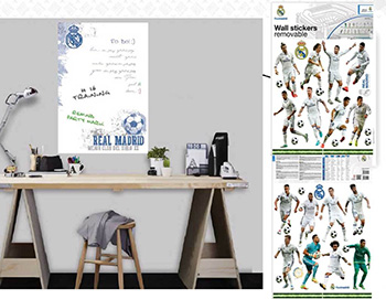 Pachet promo Real Madrid - sticker fotbalişti şi whiteboard