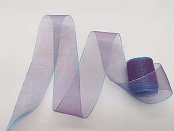 Panglică organza violet,  4 cm x 10 metri, pentru aranjamente, ambalare, decoruri tematice