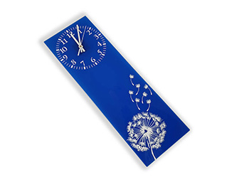 Ceas de perete, Folina, model Păpădie, albastru, 60x20 cm