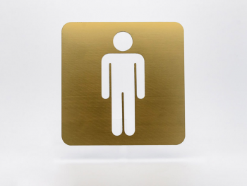 Plăcuță indicatoare Men, pentru toaletă,din bond dimensiune 10x10 cm