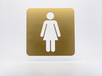 Plăcuță indicatoare Woman, pentru toaletă,din bond dimensiune 10x10 cm