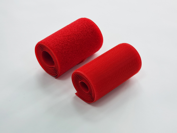 Set bandă arici, Velcro cu adeziv, benzi Hook and Loop, set bandă cu scai și puf ideală pentru cusut, role cu lățimea de 10cm - culoarea roșie