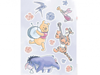 Stickere Ursuleţul Winnie the Pooh, Komar, Flowers and Music, planşă de 50x70 cm