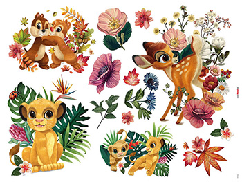 Set 15 stickere personaje Disney, Komar, Be in nature, 100x70 cm