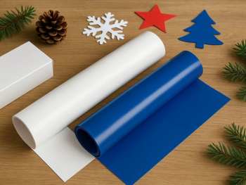 Set 2 role autocolant alb si albastru , 50x100 cm | Decor Crăciun și ambalare cadouri