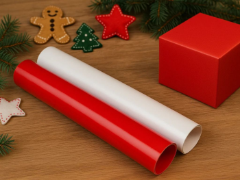 Set 2 role autocolant alb si rosu , 50x100 cm | Decor Crăciun și ambalare cadouri